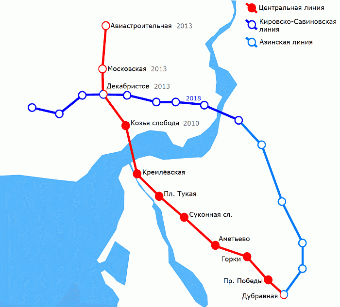 карта метро Казани